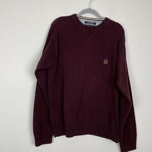 Tommy Hilfiger Maroon Red Pullover Knit Sweater Mens Size XL  100% Cotton